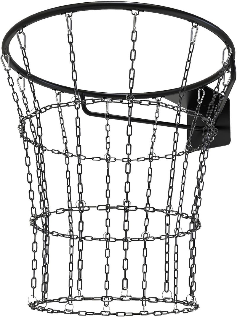 KingDolly Upgraded Buckle Chain Basketball Net, Rust-Proof Coated Metal Basketball Net Outdoor with 12 Loops Snap Links, 18" Universal Fit Chain Net for Basketball Hoop - No Tools Installation - Image 1